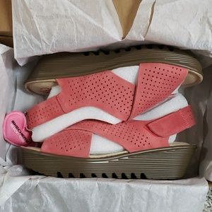 Skechers Peep Toe Slingback Wedge Sandal, 5.5W